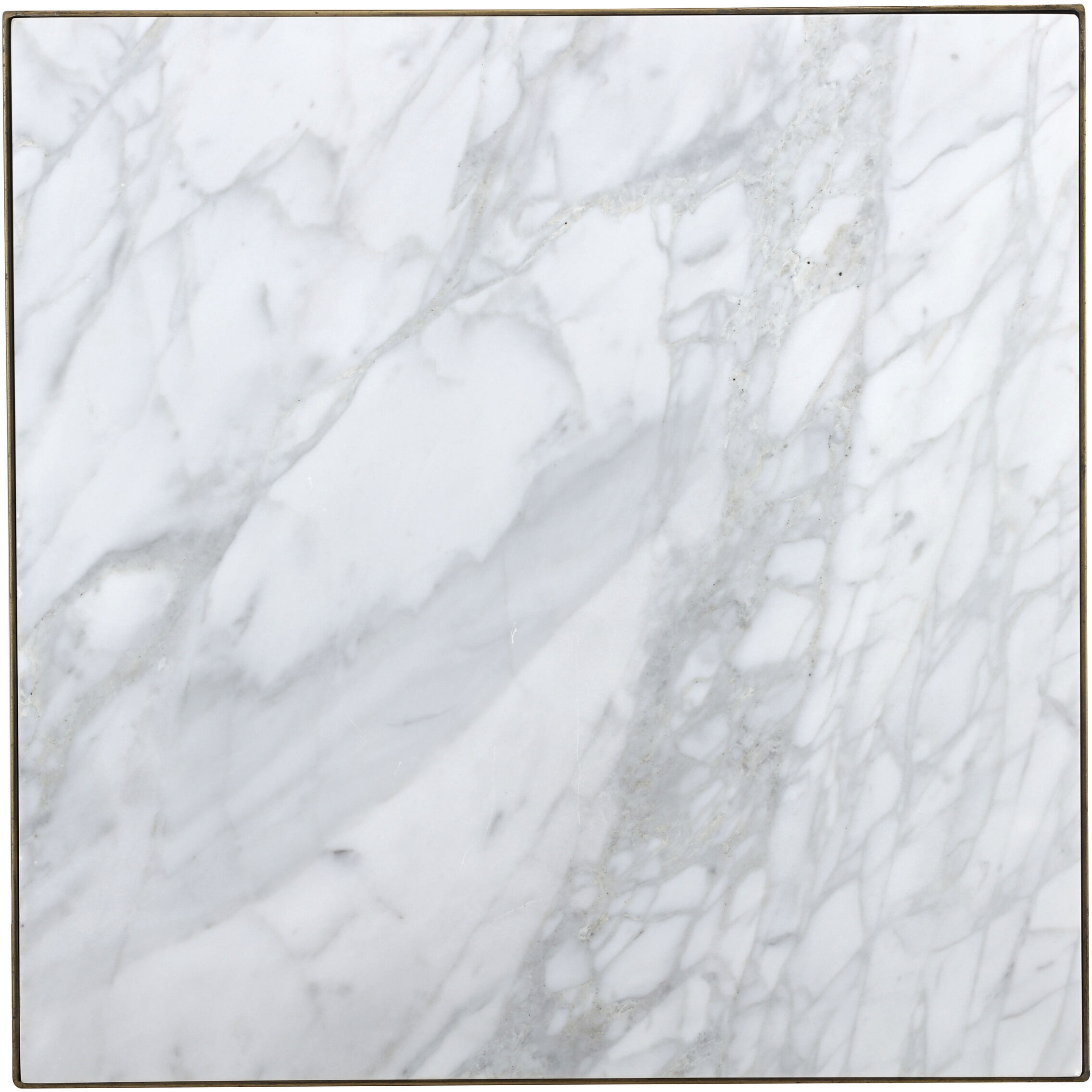 Evert 21.5 X 21.5 inch White / Antique Brass End Table